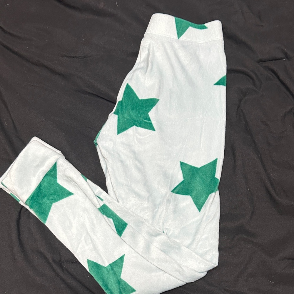 Kids Star Print Pajama Bottom and top - Green and Blueish White